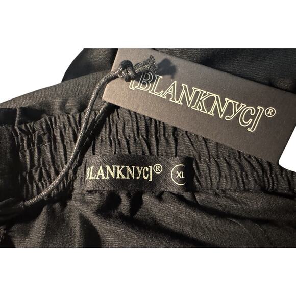 BLANKNYC Womens Size XL Linen Blend Casual Black Shorts Pull On Drawstring NEW - Picture 5 of 7